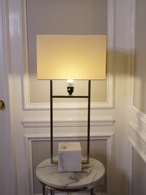 Monroe Lane Modern Silver & Marble Table Lamp